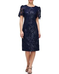 JS Collections - Romy Sequin Lace Cocktail Dress - Lyst