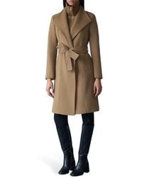 Mackage - Norita Belted Double Face Wool Coat With Wool Blend Bib - Lyst