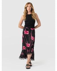 Saint + Sofia - Harper Lace Midi Skirt - Lyst