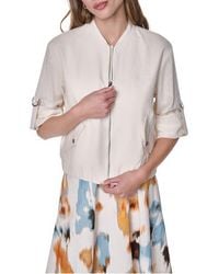 DKNY - Linen Blend Bomber Jacket - Lyst