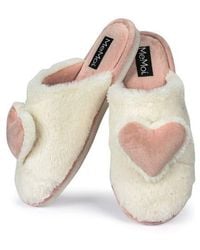 Memoi - 3D Heart Plush Faux Fur Slipper - Lyst
