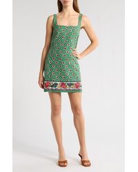 Wayf - Eden Print Sleeveless Linen Blend Minidress - Lyst