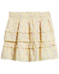 LoveShackFancy - Billie Floral Print Ruffle Miniskirt - Lyst