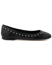 Elizee - Gemma Flat Studded Leather Ballerina Flats - Lyst