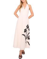 Halogen® - Halter Neck Linen Blend Maxi Dress - Lyst