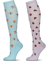 Memoi - Assorted 2-Pack Knee High Compression Socks - Lyst