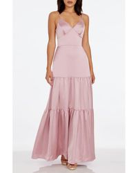Dress the Population - Tess Tiered Satin Gown - Lyst