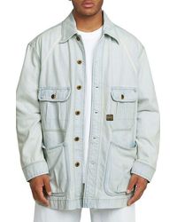 G-Star - Oversize Cotton Denim Chore Coat - Lyst