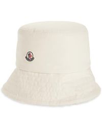 Moncler - Reversible Cotton Canvas & Teddy Bucket Hat - Lyst