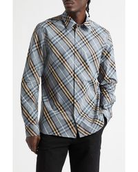 Burberry - Robert Regular Fit Check Cotton Poplin Button-Up Shirt - Lyst