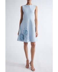 Oscar de la Renta - Peony Sequin Embroidered Sleeveless Fit & Flare Dress - Lyst