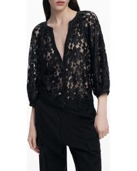 Desigual - Lace Front Button Top - Lyst