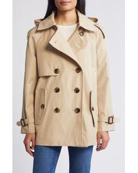 London Fog - Double Breasted Belted Water Repellent Raincoat - Lyst