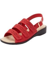 Comfortview - The Sutton Suede Like Adjustable Sandal - Lyst