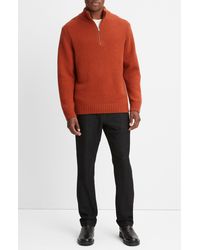 Vince - Relaxed Fit Quarter Zip Wool & Cashmere Sweater - Lyst