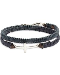 Caputo & Co. - Macrame Cross Double Wrap Bracelet - Lyst