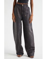 Alexander Wang - Hotfix Crystal Wide Leg Carpenter Jeans - Lyst