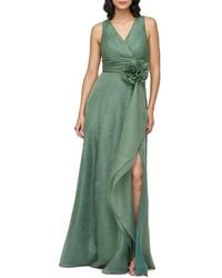 JS Collections - Della Rosette Detail Sleeveless Organza Gown - Lyst