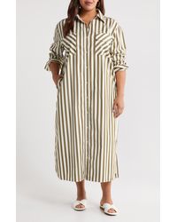 Nordstrom - Stripe Long Sleeve Shirtdress - Lyst