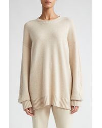 Max Mara - Vicini Cable Knit Sleeve Cashmere Crewneck Sweater - Lyst