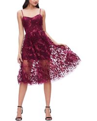 Dress the Population Sidney Deep V-neck 3d Lace Gown in 