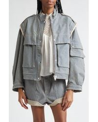 Isabel Marant - Edany Striped Cotton Utility Jacket - Lyst