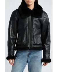 Schott Nyc - B-3 Genuine Shearling Lined Leather Bomber Jacket - Lyst