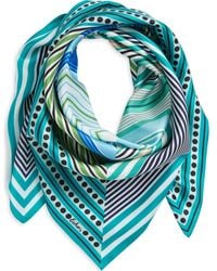 Echo - Stripe Vortex Silk Square Scarf - Lyst