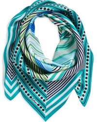 Echo - Stripe Vortex Silk Square Scarf - Lyst
