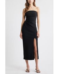 Open Edit - Ruched Strapless Maxi Dress - Lyst