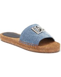 Dolce & Gabbana - Denim Patchwork Slide Sandal - Lyst