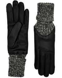 Agnelle - Cecilia Leather Gloves With Knitted Cuff - Lyst