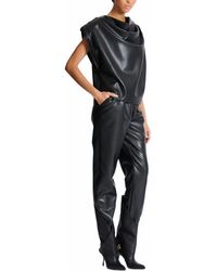 Balmain - Faux Leather Draped Top - Lyst