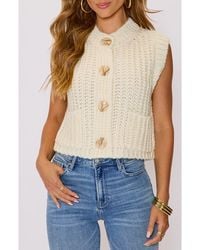 Vici Collection - Daphne Hammered Button Sweater Vest - Lyst