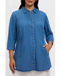 Foxcroft - Cici Denim Tunic Shirt - Lyst
