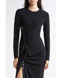 Rabanne - Drapé Pression Long Sleeve Top - Lyst