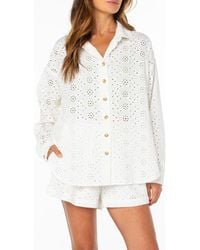 Roxy - Morning Eyelet Embroidered Button-Up Shirt - Lyst