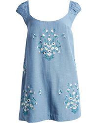Free People - Wildflower Embroidered Minidress - Lyst