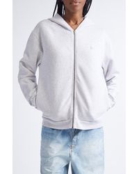 Acne Studios - Fupiter Face Patch Mélange Fleece Zip Hoodie - Lyst