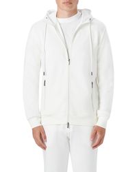 Bugatchi - Stretch Cotton Zip-up Hooded Jacket - Lyst
