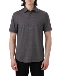 Bugatchi - Miles Ooohcotton Geo Print Short Sleeve Button-up Shirt - Lyst
