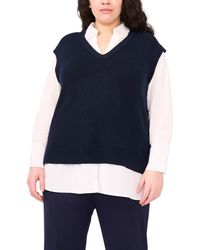 Halogen® - Layered Look Sweater Vest - Lyst