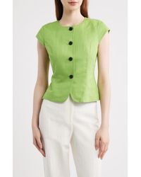 ALIGNE - Connie Organic Cotton & Linen Blend Button-Up Top - Lyst
