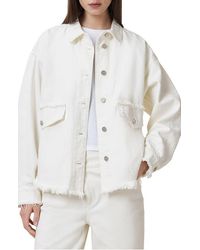 AllSaints - Hettie Raw Hem Denim Shacket - Lyst