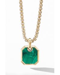 David Yurman Roman Amulet In 18k Yellow Gold With Malachite - Metallic