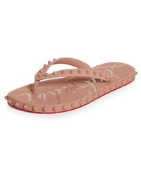 Christian Louboutin - Super Loubi Studded Rubber Flip Flops - Lyst