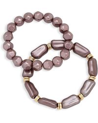 Nordstrom - Set Of 2 Imitation Pearl Stretch Bracelets - Lyst