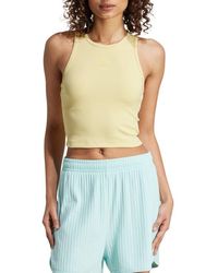 adidas Originals - Essentials Lifestyle Rib Crop Tank Top - Lyst
