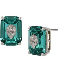 Kurt Geiger - Emerald Cut Crystal Stud Earrings - Lyst