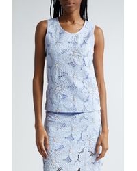 Wales Bonner - Constellation Embellished Floral Lace Tank - Lyst
